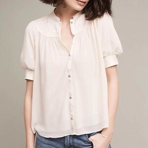 Anthropologie Ivory Blouse